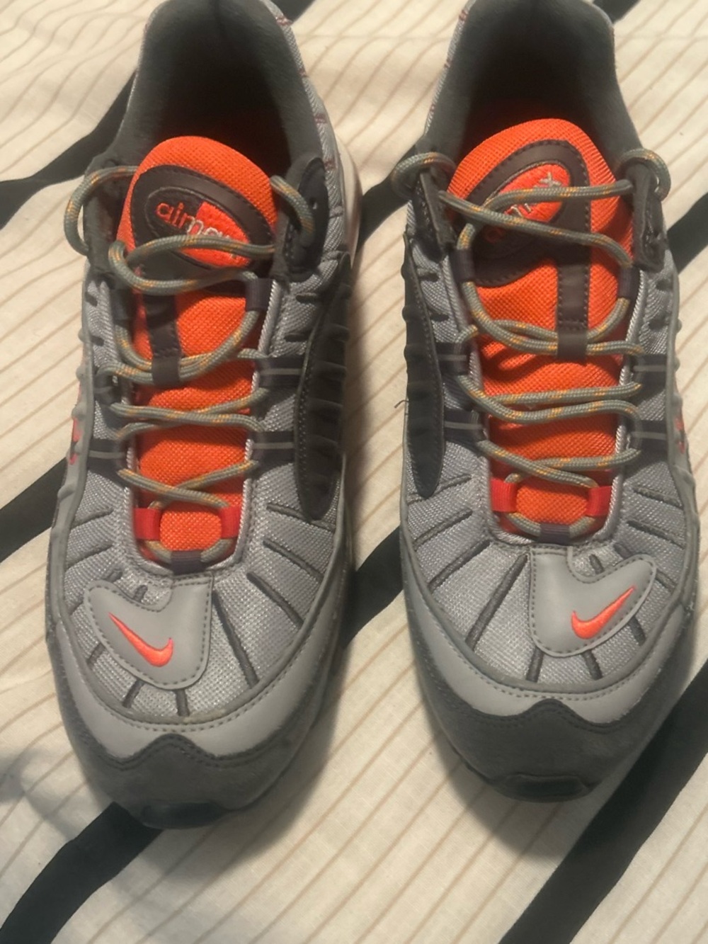 Nike Men's Athletic Sneakers - Grey with Orange Accents - Picture 5 of 8